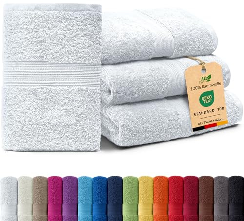 AR Line Arizona 4er Set Handtücher 50x100 cm – 100% Baumwolle, 500 g/m², weich & saugstark in Farbe: Weiß