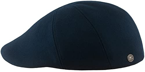 Sterkowski Ivy Five | 100% Wolle Schirmmütze für Herren und Damen | Warm Winter Duckbill Flatcap Newsboy Cap 5 Panel Vintage Schiebermütze Cabrio Schlägermütze Schildmütze Gatsby Marineblau 62 cm