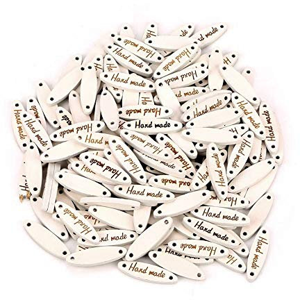 Handgefertigte ovale Holzknöpfe, 100 Stück, ovale Holzknöpfe, handgefertigt, 2-Loch-Knöpfe, Etikett, Etikett, Nähen, DIY, Scrapbooking