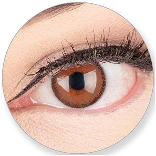 GLAMLENS SILICONE COMFORT SOFT Braune Kontaktlinsen Ohne Stärke - Blaue Dunkelblaue Schwarze Graue Grüne Helle Augen - mit Kontaktlinsenbehälter. 2 Farbige Schokobraune 3 Monatslinsen