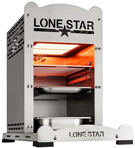Lone Star 800 Grad Hochtemperaturgrill, Silber, 54x40x25 cm