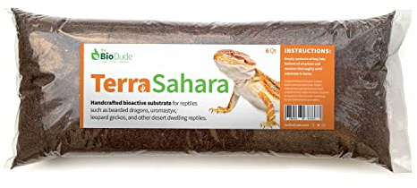 The Bio Dude Terra Sahara Bioactive Reptile Substrate 6 quarts for terrariums and vivariums. Great Bedding for Bearded Dragons, Uromasatyx, Leopard Geckos, Sand Boas and Desert Plants