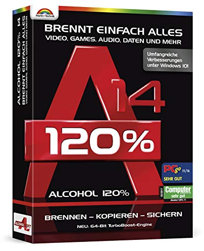 Alcohol 120% Version 14 - Brennen - Kopieren - Sichern - Virtuelle Laufwerke erstellen für Windows 11, 10, 8.1, 7