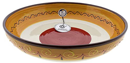 CERÁMICA RAMBLEÑA | Ensaladera cerámica | Ensaladeras originales | Ensaladeras decoración - Modelo 06 | Decoración 100% hecho a mano | 31x31x7 cm