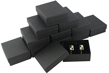 Cufflink Black Vibrant Holder Display Box Gift Adornment Jewellery Presentation (Number of boxes 10)