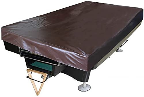 LGWG Billiard Pool Table Cover,7FT/8FT Snooker Pool Table Dust Cover, Outdoor Garden Furniture Cover, Heavy Duty Leatherette Billiard Pool Table Cover-Brown||7FT-90x51x7 in