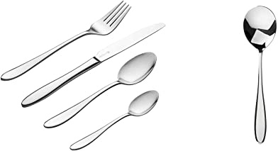 Viners Tabac Cutlery Set | Elegant Mirror Polished Flatware Gift Box with 25 Year Guarantee | 18/0 Stainless Steel, 16 Piece & 0302.930 Soup Spoon