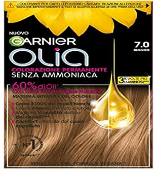 Garnier Hårfärg, permanent färgning, Ammoniakfri, täcker 100% vitt hår, med blomoljor av naturligt ursprung, vegansk formel, blond