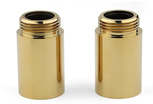 gotonovo 5,1 cm Wandhalterungs-Verlängerungsrohr für Duscharmatur, Auslauf, Wannen-Auslaufverlängerung, 1 Paar, poliertes Gold