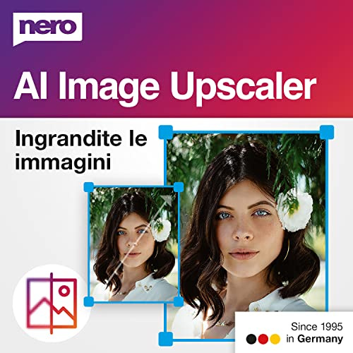 Nero AI Image Upscaler 365 | Fotos vergrößern & hochskalieren | KI Superauflösung bis 4K | Bildqualität verbessern & Rauschen reduzieren |1 PC | Windows 11 / 10
