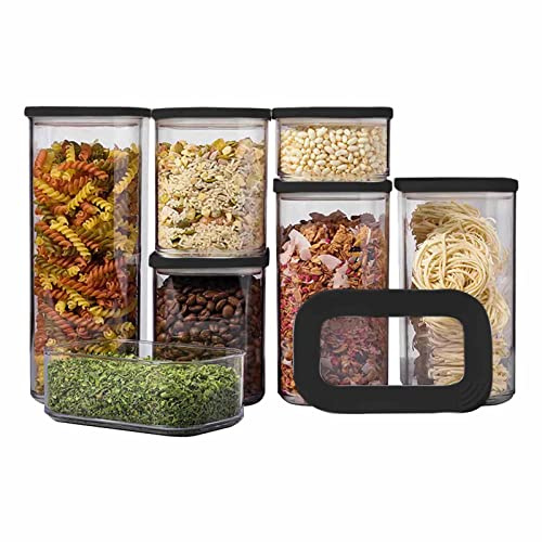 Mepal - Vorratsdosen Modula 7-teilig – Starter-Set Nordic Black – ideal für die Aufbewahrung von trockenen Lebensmitteln – spülmaschinenfest, Kunststoff