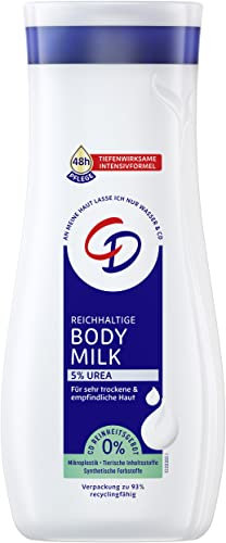 CD Body Milk mit 5% Urea für normale und empfindliche Haut, 48h Feuchtigkeit für Körper, Gesicht und Hände/VEGAN 250 ml