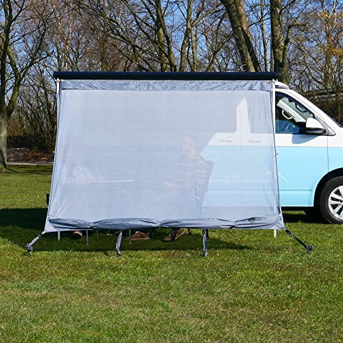 yourGEAR Bus de camping Sun + Rain Blocker 2,4 x 2 m, paroi avant polyvalente pour auvent, protège du soleil, de la pluie, du vent, protection UV 50+, 3000 mm