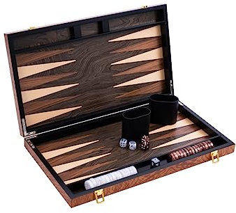 Engelhart- 250541 - Luxus-Backgammon 18 Zoll – Rosenholzfurnier, lackiert