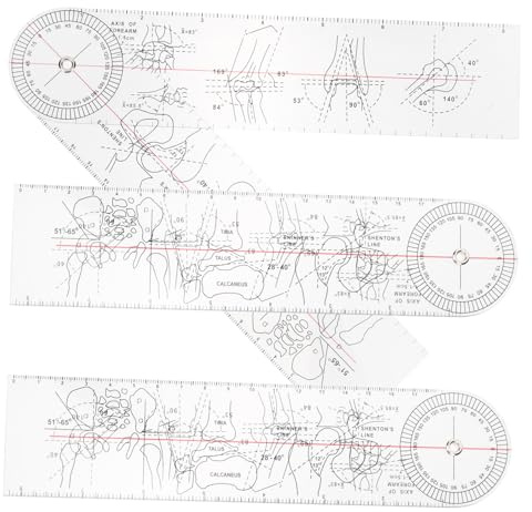 Goniometro Medico per Articolazioni in Pvc 3 Pezzi