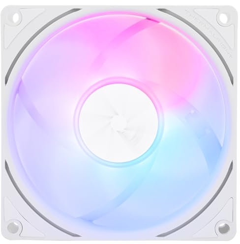 Thermalright TL-P9W-S CPU Fan, Computer Case ARGB Fan Quiet 4PIN PWM, High Performance 92mm Silent Cooler, 2200RPM Speed, 5V ARGB Light Color Adjustable, 92x92x25mm(White)