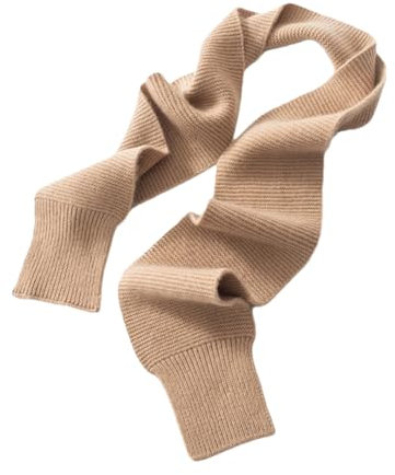 Kaschmir-Schals für Damen, Winter, gestrickt, einfarbig, Halstuch, warmer Schal, Erwachsenenschal, 135 x 12 cm, Gelb, Khaki9, One size