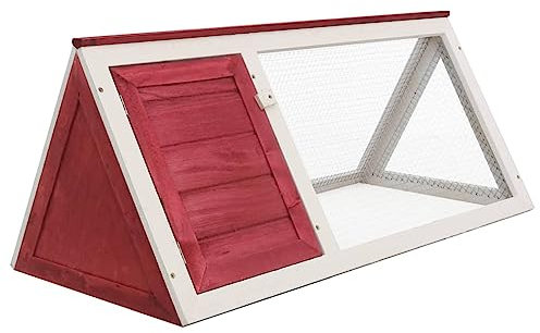 NITCA Kleintier Kaninchenstall Freigehege Für Kaninchen Rot Meerschweinchen Käfig Hasenhaus Kleintierhaus Hamsterkäfig Holz Kaninchengehege Kleintierkäfig