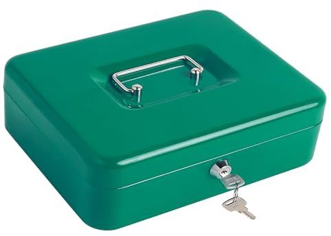 Kippen 10032V4 - Cassetta Portavalori con Vassoio Portamonete. Colore Verde. Dimensioni: 300X240X90mm.