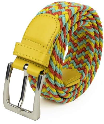 Glamexx24 Elastischer Gürtel Stoffgürtel Unisex: Stretchgürtel Geflochtener Dehnbarer Gürtel für Damen und Herren, Breite 3.5cm Länge 90cm bis 120cm