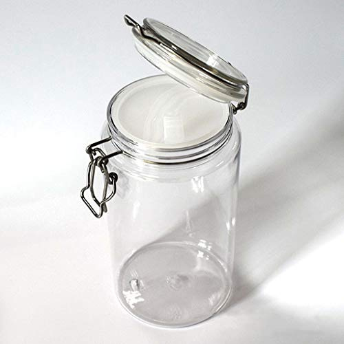 Saddgo 1500ML Plastica Rotondo Clip Top Barattolo Di Stoccaggio Con Chiusura Ermetica Coperchio Contenitori di Stoccaggio Per Vestiti Con Coperchi