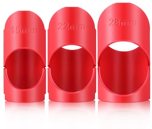 Hiboom Pipe Lagging Insulation Foam Cutter Tool - Ideal for 15mm, 22mm, 28mm Lagging - Mitre Tool for 45 Degree Angles (Red)