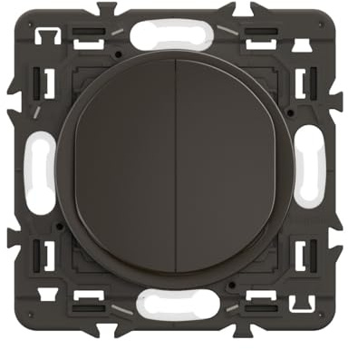 LEGRAND - Interrupteur Double ou Va-et-vient - 10A - Commande d'Eclairage Complète - A compléter avec une plaque - Noir