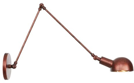 QICBYING Industrial Vintage Retro Long Arm Extendable Wall Lamp, Cream, One Size, Wall Lamp, Home, Energy Efficient LED, E27, Cream Iron, Rustic, Industrial