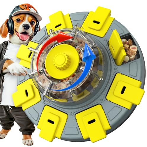 KADTC 2 Levels of Challenge - Dog Puzzle Feeder Toy - U.K. Brand & Design - Spin-to-Release Treat Dispenser For Small Medium Large Dogs Boredom Buster Mental Stimulation Enrichment Feeding Puzzles Toy