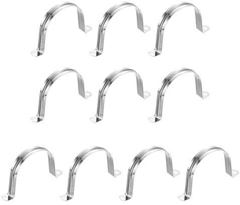 QUARKZMAN 12Pcs Attaches De Tuyau Rigides, 80mm(3.15) 304 Acier Inoxydable 2 Trous Support En U Attache De Tuyau Pour Fixer Tuyau Câble