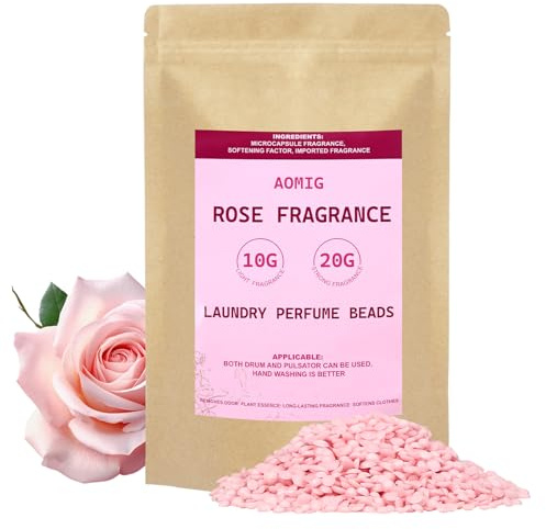 Aomig Doftande tvättmaskinspärlor, 250 g tvättparfym doftpärlor, parfymerande kläder för en mjukare och mer hållbar, rosa