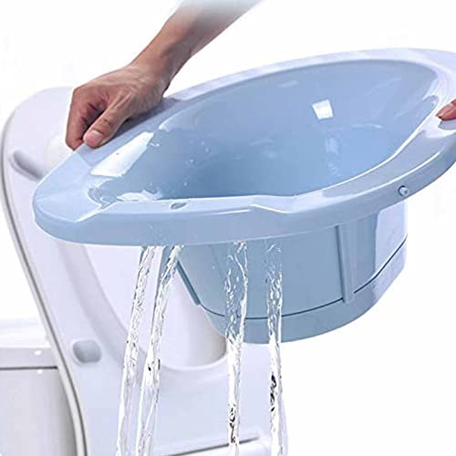 KHYTEBV Sitz Bath Tub Over The Toilet,Steam Seat Postpartum Care -with Flusher,Portable Foldable Hanging Toilet Sitz Bath Washing Bidet Bowl for Pre