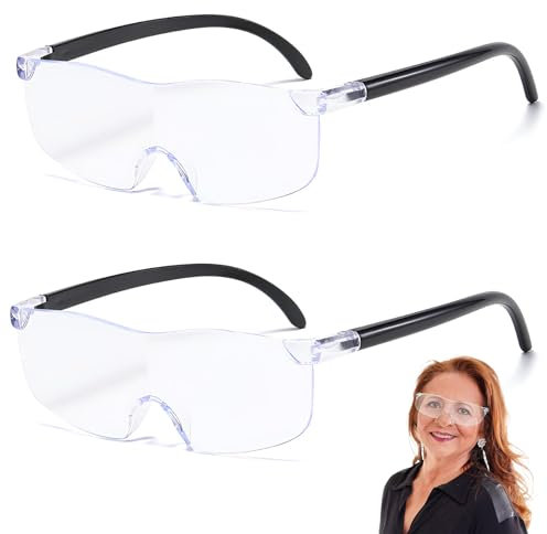 2 Stück 300% Vergrößerungsbrille,Lupenbrille,Lupenbrille Für Brillenträger,Brillenlupe,Magnifying Glasses,Lese Lupenbrille,Für Brillenträger, Geeignet Für Arbeiten Im Nahbereich