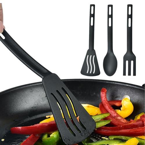 Utensili da cucina | Set di utensili da cucina in nylon | Robusto kit di posate con spatole antiaderenti, manico comodo, accessori da cucina per viaggi