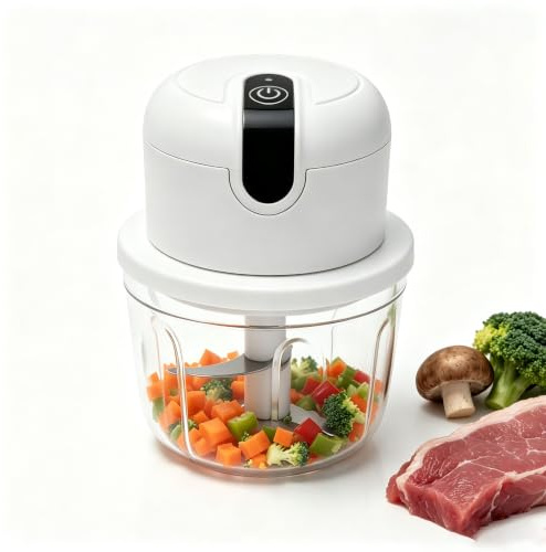 Picadora Electrica 350ml,Picadora de Carne, Trituradora de Cocina Eléctrica,USB - para Cebolla, Frutas, Nueces, Carne y Ajo