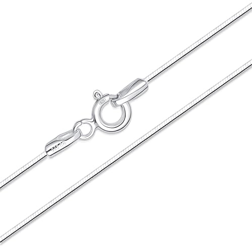 Amberta Echt 925 Sterling Silber Halskette Für Damen und Herren | Super Dünne Kette aus Silber Singapurkette Schlangenkette Panzerkette Schlichte 40 45 50 55 60 cm