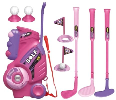 Golfset för barn - Golfspelsset | Skuldleklubbar för barn | Interaktiv utomhussportleksak för barn, innergård, trädgård för födelsedagsfest inomhus F