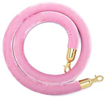 Corde de barrière de file d'attente en velours rose avec crochets - Support de contrôle des foules pour cinémas, hôtels et événements - Garde-corps de 1 m pour grands espaces ouverts, gestio