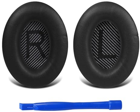 Ohrpolster für Bose QuietComfort 35 ii, Ersatz Ohrpolster für Bose QC35, Kopfhörer Ohrpolster für QC35, Ersatz Ohrkissen mit Weiches Proteinleder und Memory Schaum (Schwarz)
