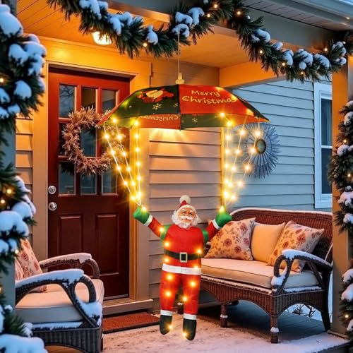 Auting Weihnachtsdeko Lichterkette Warmweiß, 88LEDS Fallschirm LED lichterkette mit Timer, 8 Modi, Wasserdicht Lichterkette Weihnachten für Innen Außen Garten Weihnachtsdeko Fenster