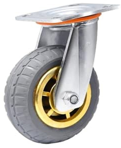 1 ruota direzionale da 6 pollici con rotelle for carichi pesanti, carrello piatto in gomma silenziosa, assorbimento degli urti con freno