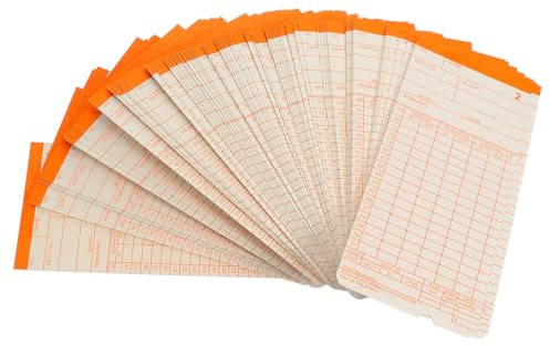 ULTECHNOVO Cartes de Pointage en Papier Recto Verso Format Mensuel Lot de 100 Feuilles pour Horloge de Bureau Fiches de Pointage pour Entreprise Suivi des Heures D’Ouverture