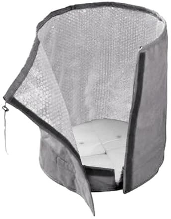 Sac isotherme pour plantes et arbustes en pot - Housse d'hiver avec cordon de serrage - Coton perlé - 45 x 50 cm - Gris - S