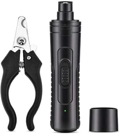 Lima de Uñas Eléctrica para Perros Profesional, 2 Velocidades Lima de Uñas para Perros y Gatos, Limado del Cortador Uñas Perro con 3 Luces LED, Lima Uñas para Mascotas Cuidado y Alisado de Patas