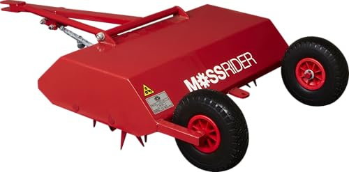 MOSSRIDER Rasenvertikutierer zum Anhängen, robustes Rasenpflegegerät | einstellbare Arbeitstiefe, Moos- & Rasenfilz-Entferner, Rasenbelüfter & Vertikutierer für Gartentraktoren, ATVs & Quads