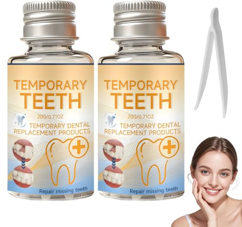 Zahnreparaturset, Zahnfüllungs Reparatursets, 2 x 20g Temporäre Zahnreparaturperlen- Repariert Beschädigte Zähne Schnell, Sicher und Komfortabel, Einfach Anzuwenden, Inklusive Pinzette