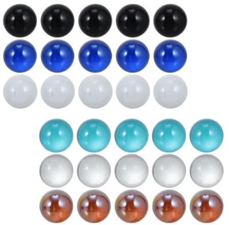 MINAOLULUS 30pcs Colorful Glass Marbles for Fish Tank Decor Decorative Balls for Hydroponic Plants and Marble Games Enhances Fish Activity and Hand-eye Coordination Random Color