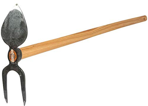 SHW 53607 Gartenhacke Hacke Herzblatt 2 Zinken Spitz Geschmiedet Stahl mit Stiel Esche 27 cm hoch 135 cm lang