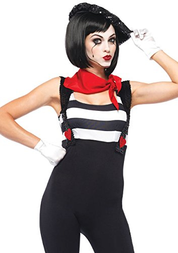 LEG AVENUE 85222 - Marvelous Mime Kostüm Set, 3-teilig, Größe XL, schwarz