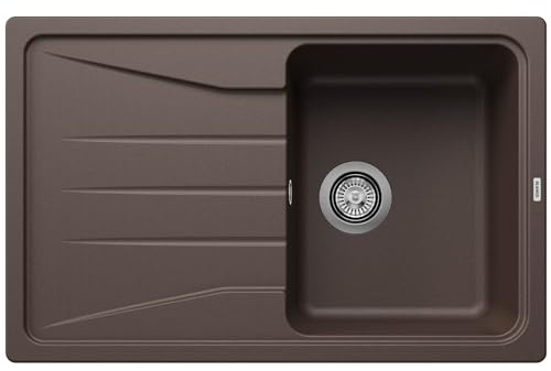 BLANCO SONA 45 S | Granitspüle aus SILGRANIT cafe | [78x50x20,2 cm] | für 45 cm breite Unterschränke | Reinigungsfreundliche Öberfläche | Großes Becken | reversibel